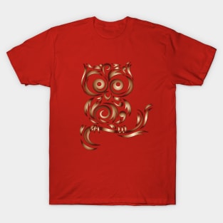 Owl Gold Tribal T-Shirt